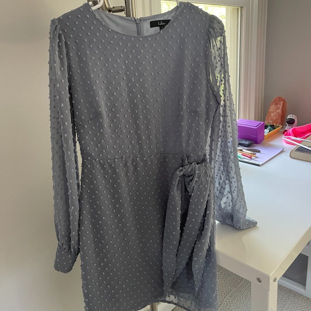 Lulu's Long Sleeve Tie Front Mini Dress